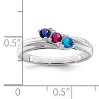 14K White Gold Synthetic Family Jewelry Ring view 4