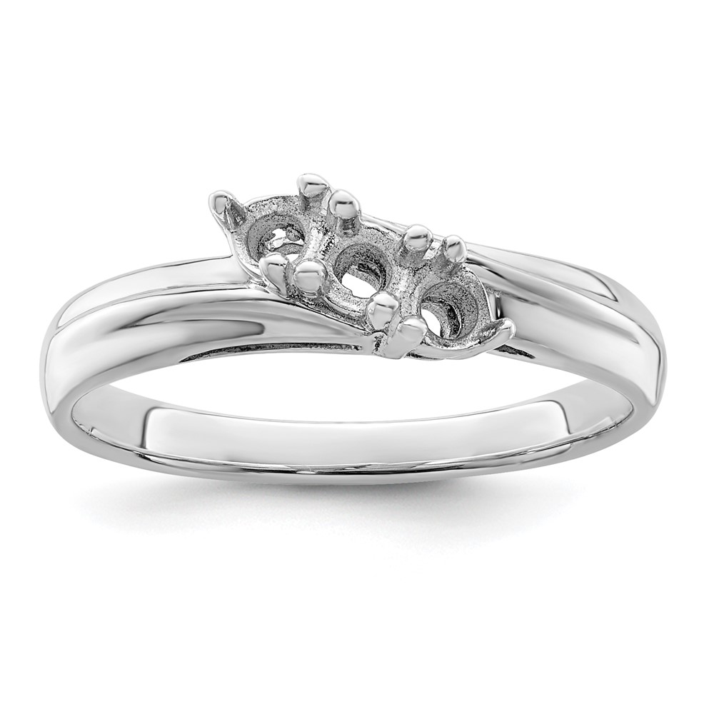 Sterling Silver Rhodium-plated Synthetic 3 Stone Mother's Ring (XMR10/3SS)