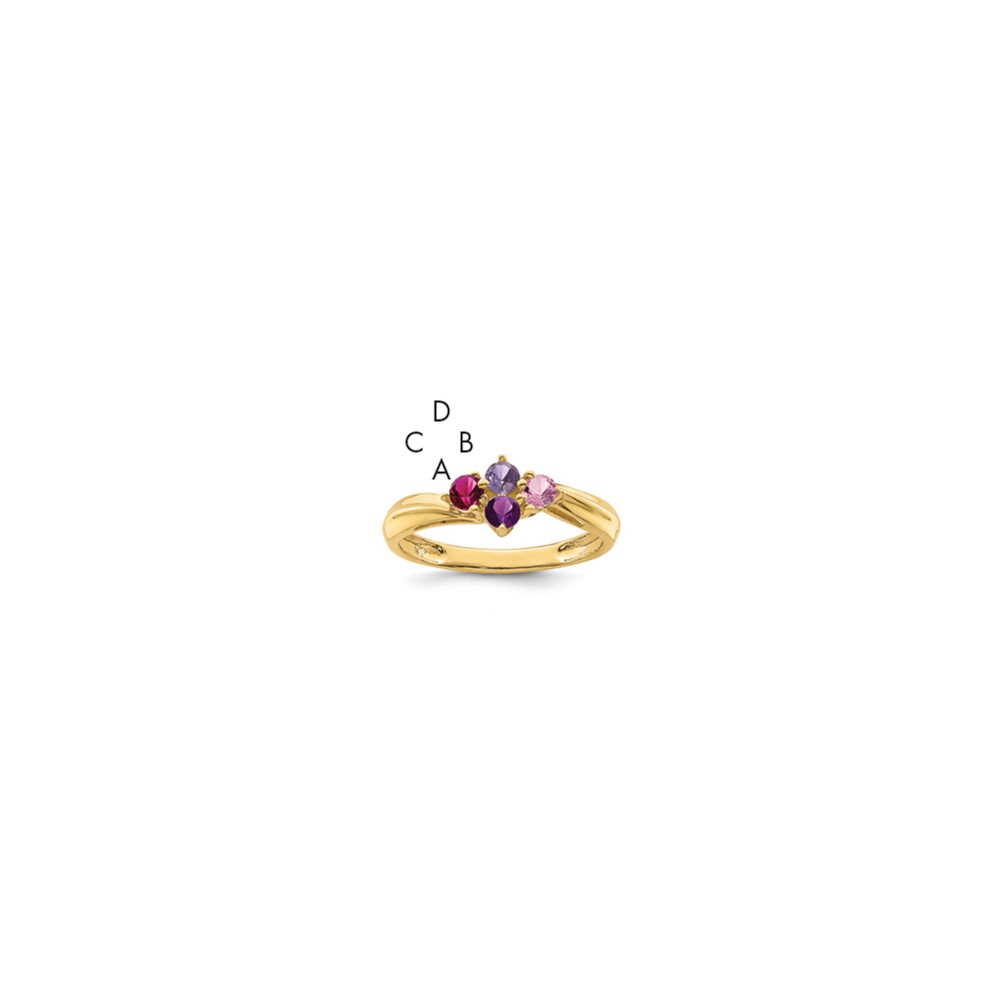 14K Synthetic Family Jewelry Ring