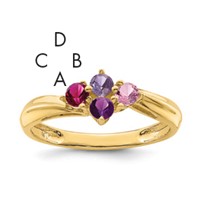 14K Synthetic Family Jewelry Ring view 1