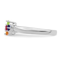 Sterling Silver Rhodium-plated Synthetic 4 Stone Mother's Ring view 4