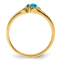 14K Yellow Gold Genuine 1 Stone Mother's Ring view 3