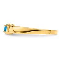 14K Yellow Gold Genuine 1 Stone Mother's Ring view 4
