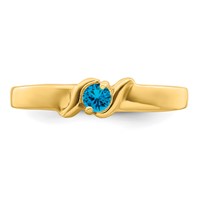 14K Yellow Gold Genuine 1 Stone Mother's Ring view 5