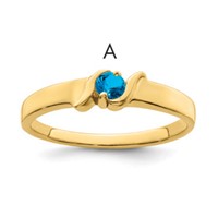 14K Yellow Gold Genuine 1 Stone Mother's Ring view 1