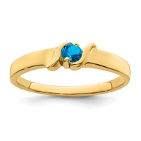 14K Yellow Gold Genuine 1 Stone Mother's Ring view 2