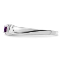 14K White Gold Genuine 1 Stone Mother's Ring view 4