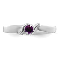 14K White Gold Genuine 1 Stone Mother's Ring view 5
