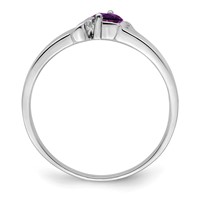 14K White Gold Genuine 1 Stone Mother's Ring view 3