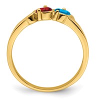 14K Genuine 2 Stone Mother's Ring view 3