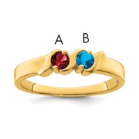 14K Genuine 2 Stone Mother's Ring view 1