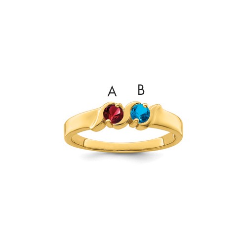 14K Yellow Gold Synthetic Family Jewelry Ring