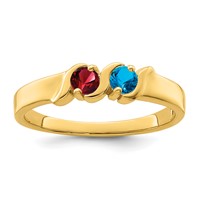 14K Genuine 2 Stone Mother's Ring view 2