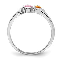 14K White Gold Genuine 2 Stone Mother's Ring view 2