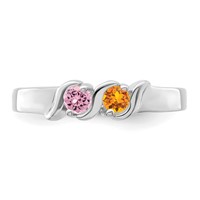 14K White Gold Genuine 2 Stone Mother's Ring view 5