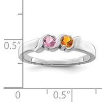 14K White Gold Genuine 2 Stone Mother's Ring view 4
