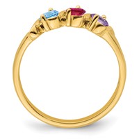 14K Yellow Gold Genuine 3 Stone Mother's Ring view 3