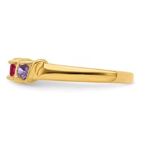 14K Yellow Gold Genuine 3 Stone Mother's Ring view 4