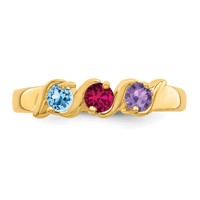 14K Yellow Gold Genuine 3 Stone Mother's Ring view 5
