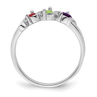 14K White Gold Genuine 3 Stone Mother's Ring view 3