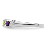 14K White Gold Genuine 3 Stone Mother's Ring view 4