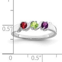 14K White Gold Synthetic Family Jewelry Ring view 4