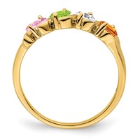 14K Yellow Gold Synthetic Family Jewelry Ring view 3
