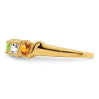 14K Yellow Gold Synthetic Family Jewelry Ring view 4