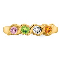 14K Yellow Gold Synthetic Family Jewelry Ring view 5