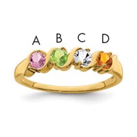 14K Yellow Gold Synthetic Family Jewelry Ring view 1
