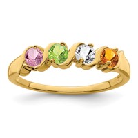 14K Yellow Gold Synthetic Family Jewelry Ring view 2