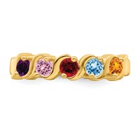14K Genuine 5 Stone Mother's Ring view 5
