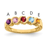 14K Genuine 5 Stone Mother's Ring view 1