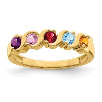 14K Genuine 5 Stone Mother's Ring view 2