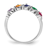 14K White Gold Genuine 5 Stone Mother's Ring view 2