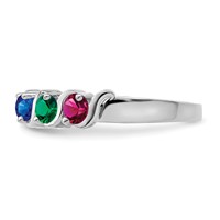 14K White Gold Genuine 5 Stone Mother's Ring view 3