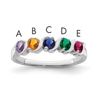Sterling Silver Rhodium-plated Family Jewelry Mounting view 1