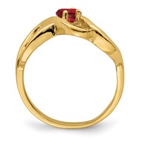 14K Yellow Gold Synthetic 1 Stone Family Jewelry Ring view 3