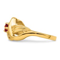 14K Yellow Gold Synthetic 1 Stone Family Jewelry Ring view 4