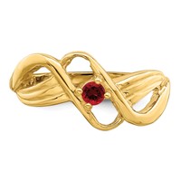 14K Yellow Gold Synthetic 1 Stone Family Jewelry Ring view 5