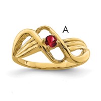 14K Yellow Gold Synthetic 1 Stone Family Jewelry Ring view 1