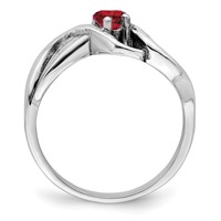 14K White Gold Genuine 1 Stone Mother's Ring view 2