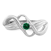 14K White Gold Genuine 1 Stone Mother's Ring view 5