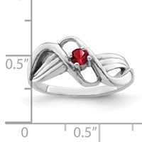 14K White Gold Genuine 1 Stone Mother's Ring view 4