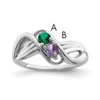 Sterling Silver Rhodium-plated Family Jewelry Ring view 1