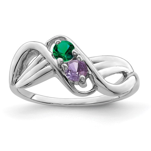 14K White Gold Family Jewelry Ring