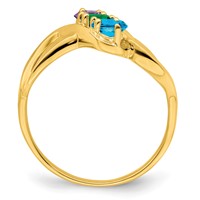 14K Yellow Gold Genuine 3 Stone Mother's Ring view 3