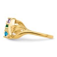 14K Yellow Gold Genuine 3 Stone Mother's Ring view 4