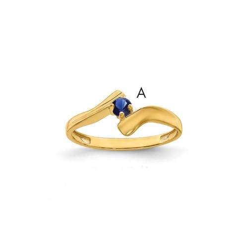14K Yellow Gold Synthetic Family Jewelry Ring