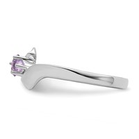 14K White Gold 2mm Synthetic Family Jewelry Ring view 4
